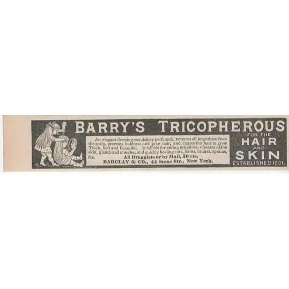 Barrys Tricopherous For Hair‎ And Skin Established 1892 Print Ad Advertisement